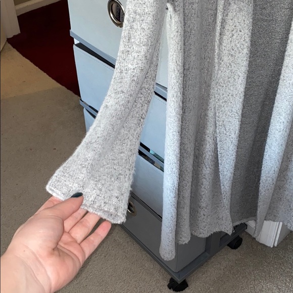 Silence + Noise grey long soft open front cardigan - Picture 3 of 3